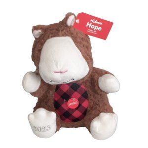 2023 PetSmart Hope The Hamster Squeaker Brown & Red Plaid Pet Plush Toy 10" NEW